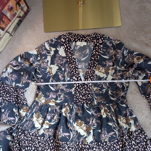 Entro Floral Babydoll Mini Dress With Bell Sleeves - Picture 10 of 16